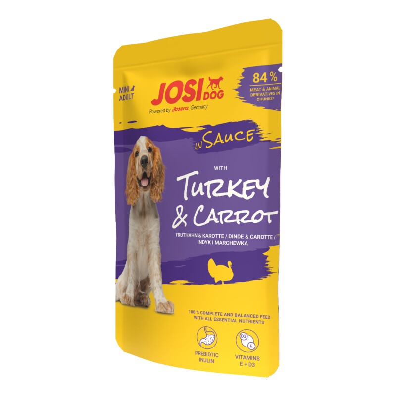JosiDog Mini Truthahn und Karotte in Soße 24 x 100 g