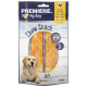 Kau-Snack Rippe für Hunde, mit zwei Hühnergeschmack-Kau-Leckereien, mit einem Golden Retriever auf der Verpackung.
