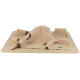 Beige Trixie interaktive Schnüffelmatte für Haustiere mit gefalteten Tunneln, Öffnungen, strukturierten Rillen und TRIXIE-Logoetikett