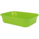 Grüne Kunststoff-Haustierstreu-Box mit rechteckiger Form und glatten Kanten, geeignet für kleine Tiere.