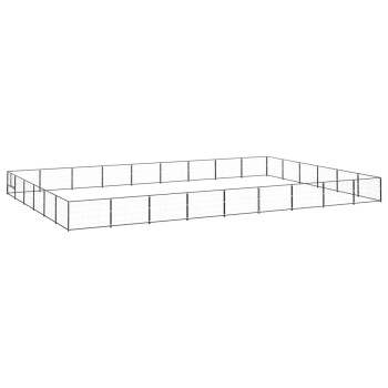 Hundezwinger Stahl schwarz 9 m, 6 m, 70 cm
