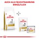 Royal Canin Urinary S/O Produkte: ein Sack Trockenfutter, ein Beutel Nassfutter und eine Dose, mit dem Text "Auch als Nassfutter erhältlich."