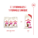 Emballage de nourriture pour chat Royal Canin montrant la transition de 3 formules (Savour, Aroma, Protein) à 1 formule (Fussy Exigent).