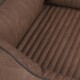 Braunes Hundebett mit einer strukturierten Oberfläche und gepolsterten Kanten, mit vertikalen Rippungen für Komfort.