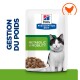 Sachet Hill's Prescription Diet : alimentation pour chats « Metabolic + Mobility », chat noir et blanc, bol de nourriture humide, « GESTION DU POIDS »