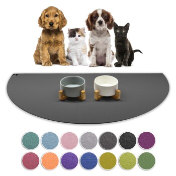 ® - Napfunterlage Halbrund - Öko-Tex und Made in Germany grau 30 cm, 60 cm