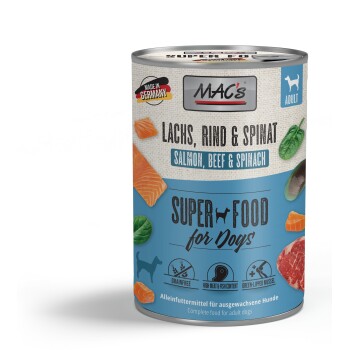 MAC's Nassfutter Hund Adult Lachs und Spinat 6x400 g