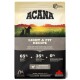 ACANA Light & Fit Hundefutterbeutel mit zwei Hunden, der 65% tierische Zutaten, 35% Gemüse und 0% künstliche Zusatzstoffe hervorhebt. 2 kg.