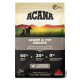 ACANA Light & Fit Hundefutterbeutel mit zwei Hunden, der 65% tierische Zutaten, 35% Gemüse und 0% künstliche Zusatzstoffe hervorhebt. 2 kg.