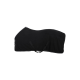 Schwarze Haustierdecke mit verstellbaren Riemen, mit glatter Textur und weißen Nähten entlang der Kanten.