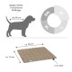 Beige gestepptes Hundebett, 80 cm x 70 cm x 2 cm, ideal für Beagles und Französische Bulldoggen.