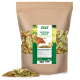 1kg Beutel "Hühner Land Protein Snack" für Hühner, mit einer bunten Mischung aus natürlichen Zutaten und Hühnerillustrationen auf dem Etikett.