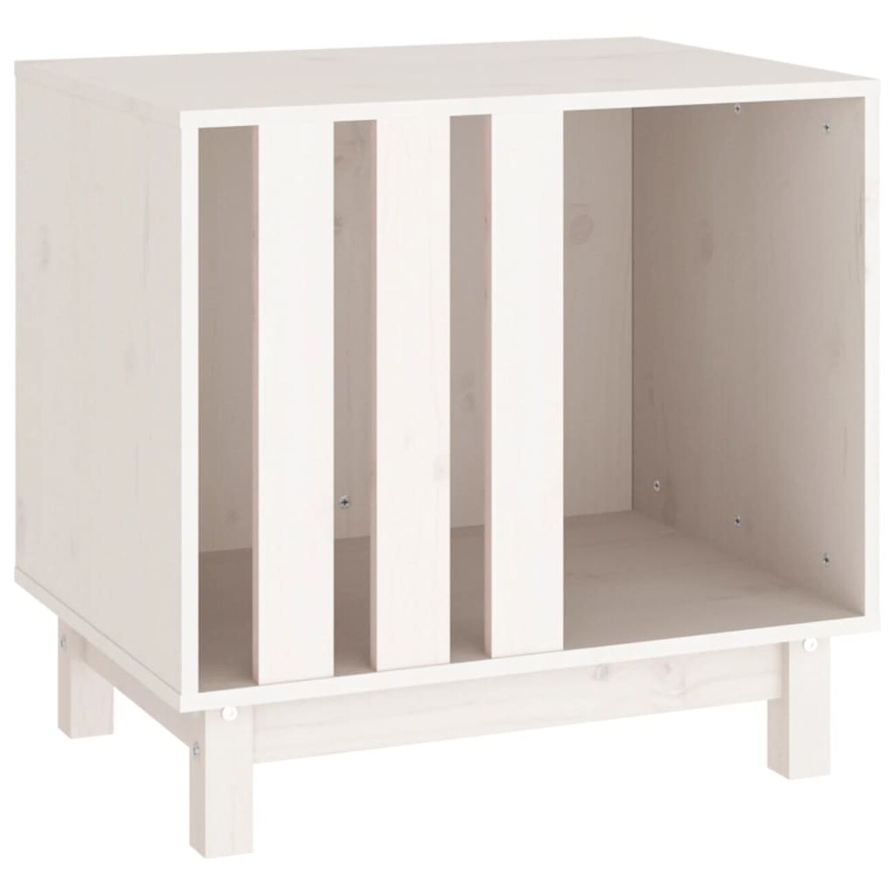 Weiß Vidaxl Dog House White 60X45x57 Cm Solid Wood Pine - Bild 2