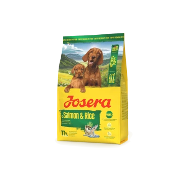 Josera Salmon & Rice Hundefutterbeutel für Mutter & Welpe, alle Größen, mit 77 % tierischem Protein, deutsche Qualität, Familienrezeptur.