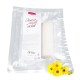 Arnika Wunder Wickel kühlender und regenerierender Verband in transparenter Verpackung mit gelben Blumen, 50 ml, deutscher Text.