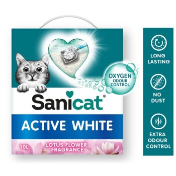 Sanicat Active White Lotus Flower litière pour chat 2 x 10 litres