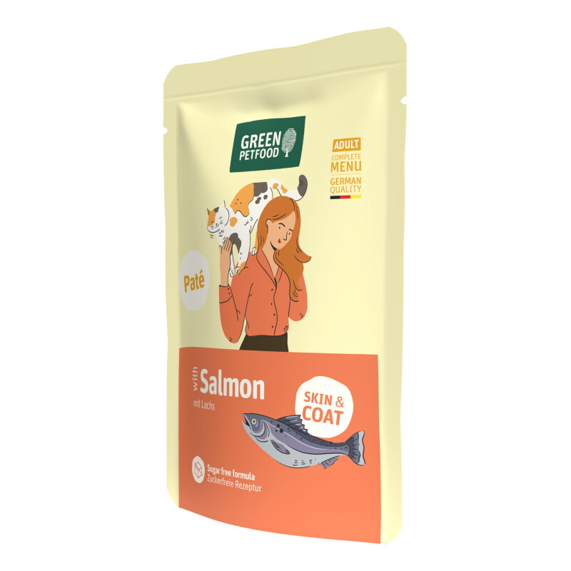 Green Petfood Cat Paté mit Lachs 8 x 85 g