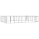 Ein großes, rechteckiges Außengehege für Haustiere aus Metallgitter, mit einer Tür für den Zugang.