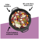Pfanne mit rohem Rind und Lamm sowie Heidelbeeren, Pastinake, Fenchel und Gemüse; deutsche Etiketten enthalten 'Saftige Heidelbeere'