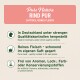 Verpackung von Pure Nature Rind Pur, mit Text über Qualitätskontrollen, Kochmethoden und das Fehlen von künstlichen Zusatzstoffen.