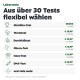 Tierlabortests: Giardien-Test (kostenlos), Wurmtest (€29,99), Durchfalltest (€29,99), Ohren-Test (€19,99), Haut-Test (€19,99), DNA-Test (€69,99).