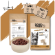 Zwei DOGS'n TIGER 'Waldläufer' Hundefuttersäcke (Herzhaftes Wild mit Gemüse) mit einer Schüssel brauner Kroketten; Etiketten zeigen '67% WILD', 'YES!' und 'NO!' Symbole.