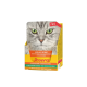 Josera Katzenpâté‑Packung mit großem grauem Katzenkopf und grünen Augen; sichtbarer Text ‚PATÉ‘ und ‚HUHN MIT SPINAT‘.