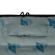 Grau Haustier-Reisetasche mit blauem Jeggo-Logo und Palmen-Design, ausgestattet mit einem Griff und einem Reißverschluss.