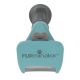 Turquoise FURminator deshedding brush, metal teeth, FURejector button and FURminator logo