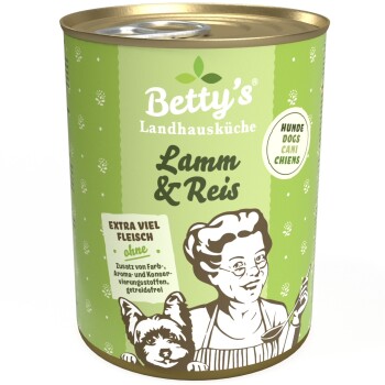 Betty’s Landhausküche Lamm & Reis 6 x 400g für Hund