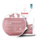 Weiße Tüte Husse-Katzenfutter mit der Aufschrift 'Fresh BALANCED GROWTH KITTEN', Angaben zu FOS, Energielevel-Symbolen und Husse Sweden-Logo.
