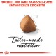 Skizze von dreieckigem Katzenfutter mit dem Text: "SPEZIELL FÜR IHRE RAGDOLL-KATZE ENTWICKELTE KROKETTE" und "maßgeschneiderte Ernährung."