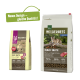 Zwei Säcke "Wilderness Black Earth" Katzenfutter mit einer Katze, die 70 % Fleisch hervorhebt und "Neues Design – gleiche Qualität!"