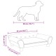 Hund Silhouette über einem Haustiersofa, beschriftete Maße: Hund 40 cm, Sofa 46 cm breit, 22 cm hoch, 37 cm tief.