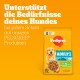 Sack Pedigree Hundefutter, orange Hintergrund, beschriftet mit "ADULT mit Fisch und Gemüse," 12 kg, unterstützt die Bedürfnisse Ihres Hundes.