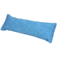 Blaue Haustierbett mit einem Blattmuster, in rechteckiger Form und mit weichem Stoff.