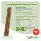 Whimzees-Tierzahnpflegekausnacks, deutsches Etikett "Zahnpflege ohne Schuldgefühle", "OHNE"-Liste und rotes Badge "kalorienarm".