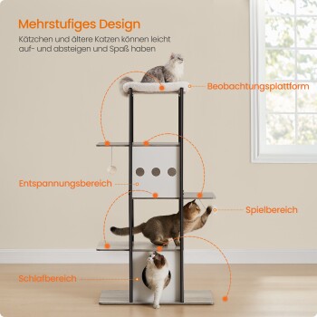  Kratzbaum modern Katzenturm grau/ weiß