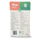 Verpackung für Haustierfutter mit der Aufschrift 'Huhn & Lachs', mit Nährwertinformationen und Fütterungsempfehlungen.
