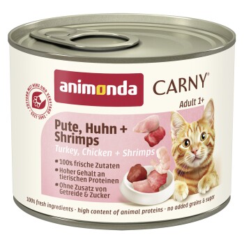 Comparer les prix de animonda Carny nourriture humide pour chat adulte Dinde, poulet et crevettes 12x200 g