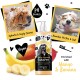 Mango & Bananen-Hundeshampoo-Flasche mit Bildern von gewaschenen Hunden, die Vorteile hervorhebt: hydratisiert, nährt, pH-ausgeglichen, vegan.