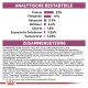 Die Verpackung von Haustierfutter zeigt 23% Protein, 17% Fett, 5,9% Asche, 4,6% Ballaststoffe und 3,26% Fettsäuren; die Zutaten umfassen Mais, Reis und Nebenprodukte.