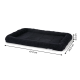 Schwarzes rechteckiges Plüsch-Tierbett mit erhöhten Kanten; Pfeile und Text zeigen die Maße 47.0 cm × 30.0 cm × 5.5 cm