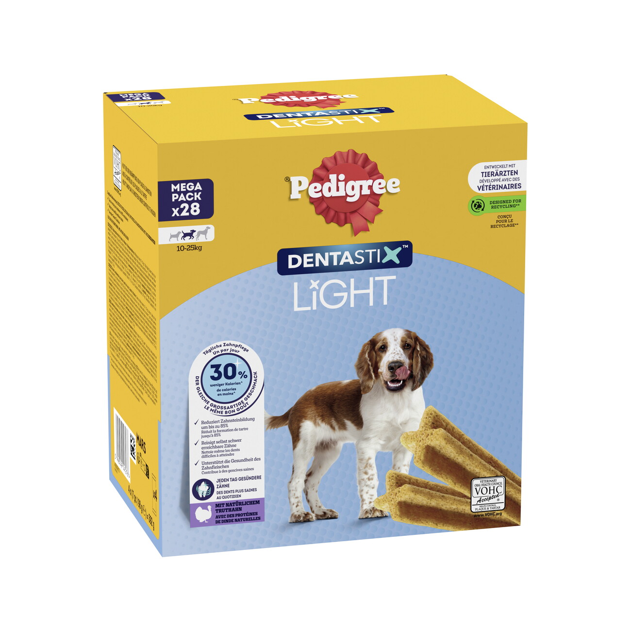 Pedigree Zahnpflege Dentastix Light Multipack für mittelgroße Hunde 28x1 Stück