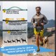Mann joggt mit Hund an der Leine, Infografik hebt Leineneigenschaften hervor: einfache Handhabung, sanftes Dehnen, weniger Zugbelastung.
