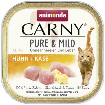 Comparer les prix de animonda Carny Nourriture humide pour chat Adulte, Pure et Doux 32x100 g Poulet et fromage