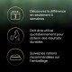 Publicité pour animal : calendrier avec le chiffre « 3 », chat avec coche, icônes de gamelle ; texte en français au sujet de 3 semaines, d'utilisation quotidienne et de respecter les rations indiquées sur l'emballage.