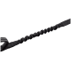 Schwarze Bungee-Hundeleine mit gepolstertem Griff und reflektierender Naht vor weißem Hintergrund.