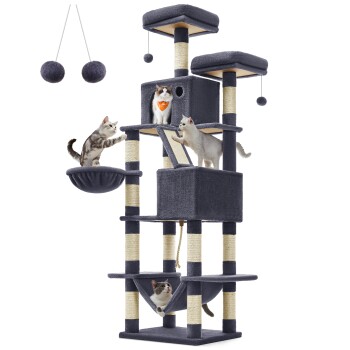 Katzenbaum XXL 206cm Kratzsäulen dunkelgrau