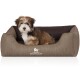 Orthopädisches Hundebett Outlander aus laser-gestepptem Kunstleder braun M-L